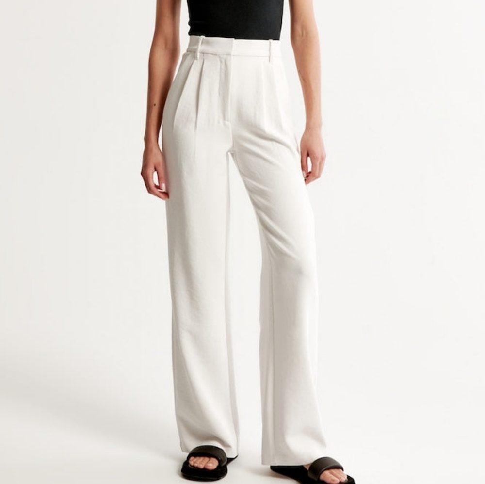 Daisy Grace White Wide-Leg Tailored Pants Size-XXL